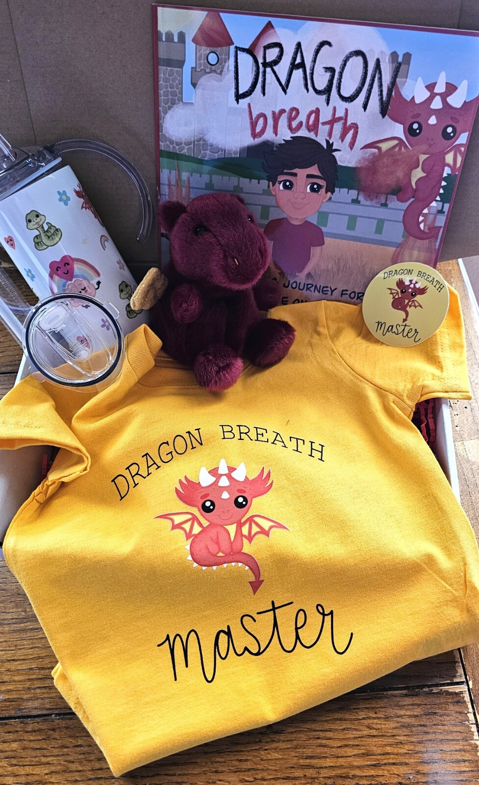 Dragon Breath book gift set NEW Book, 2T t-shirt, sippy cup, stuffy, AND sticker