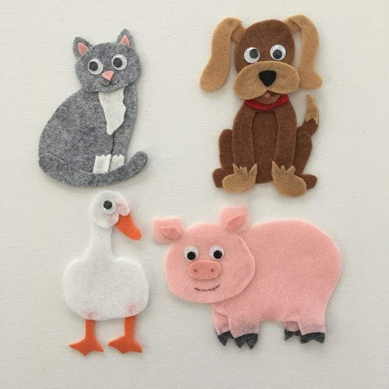 Little Red Hen Handmade Pieces for Felt or Flannel Board Play
