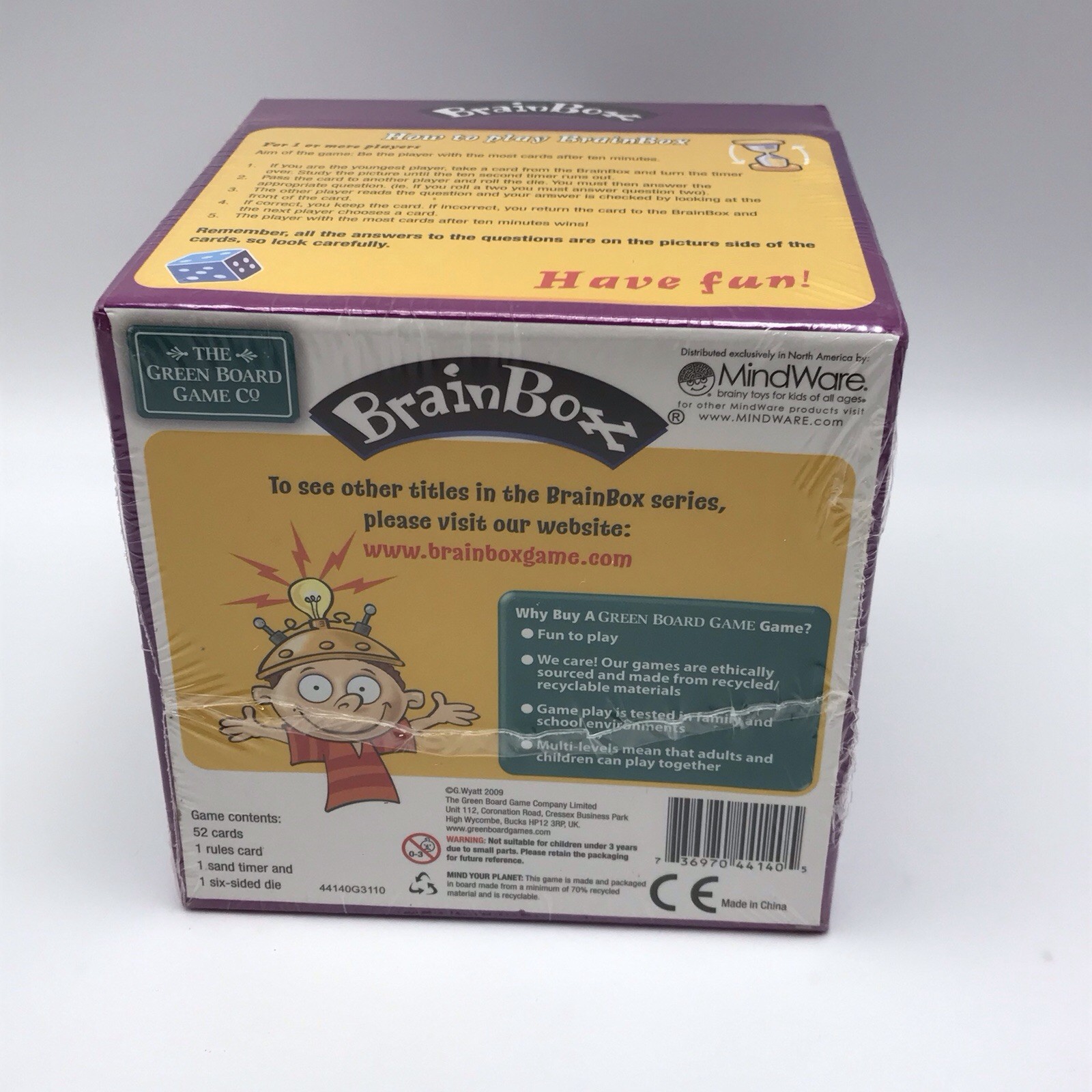 BrainBox My First ABC Memory Recall Game Ages 4+ Sealed Green Board Game