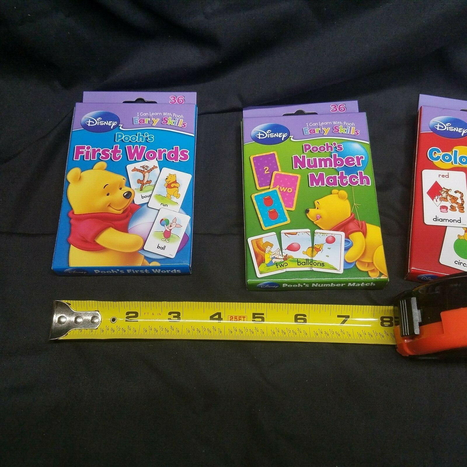 Disney Pooh Flash Cards 36 X3 Pooh’s Number Match Shapes and Colors 1st Words