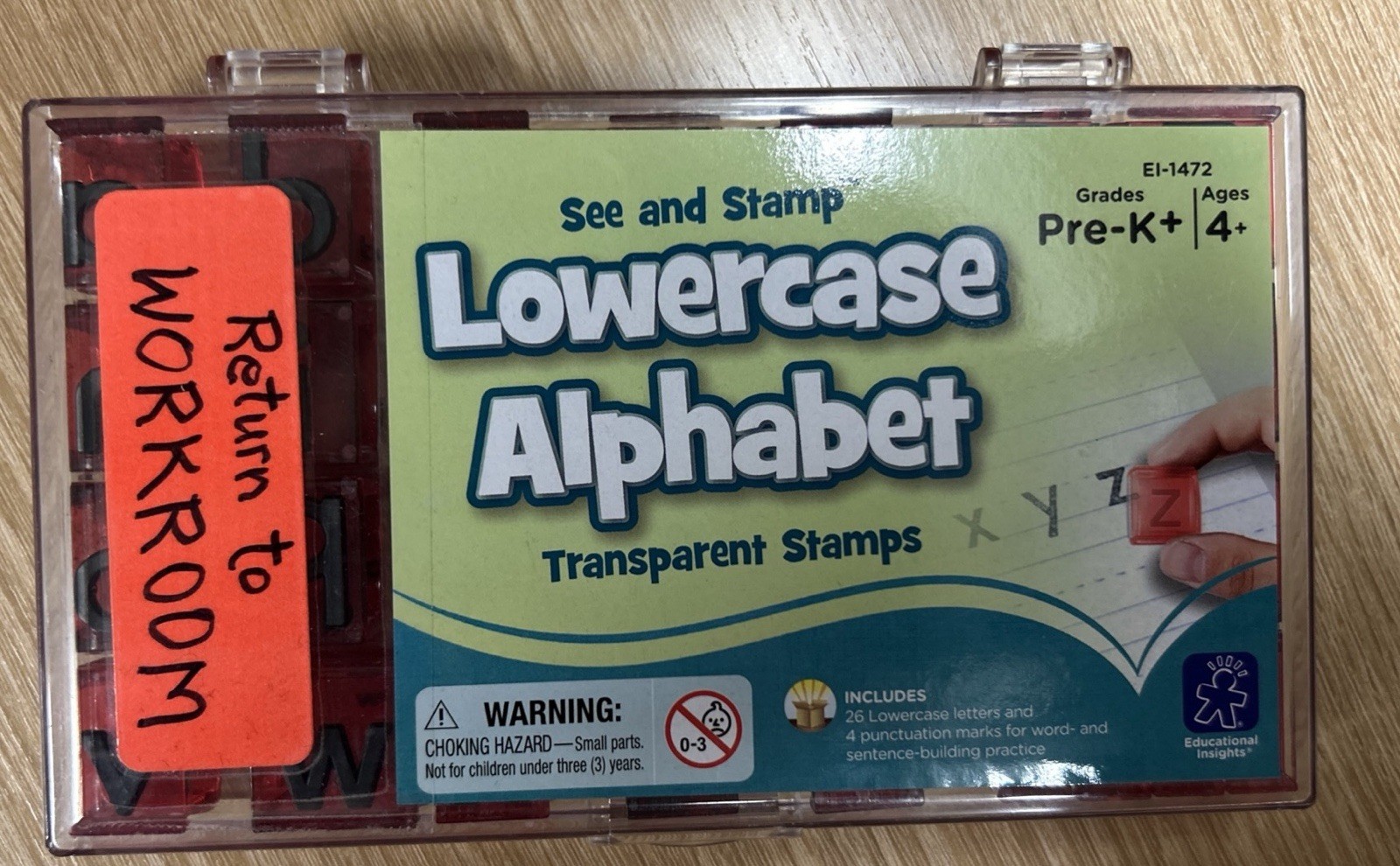 See and Stamp Lower Case Alphabet Transparent Stamps Educational English, Used