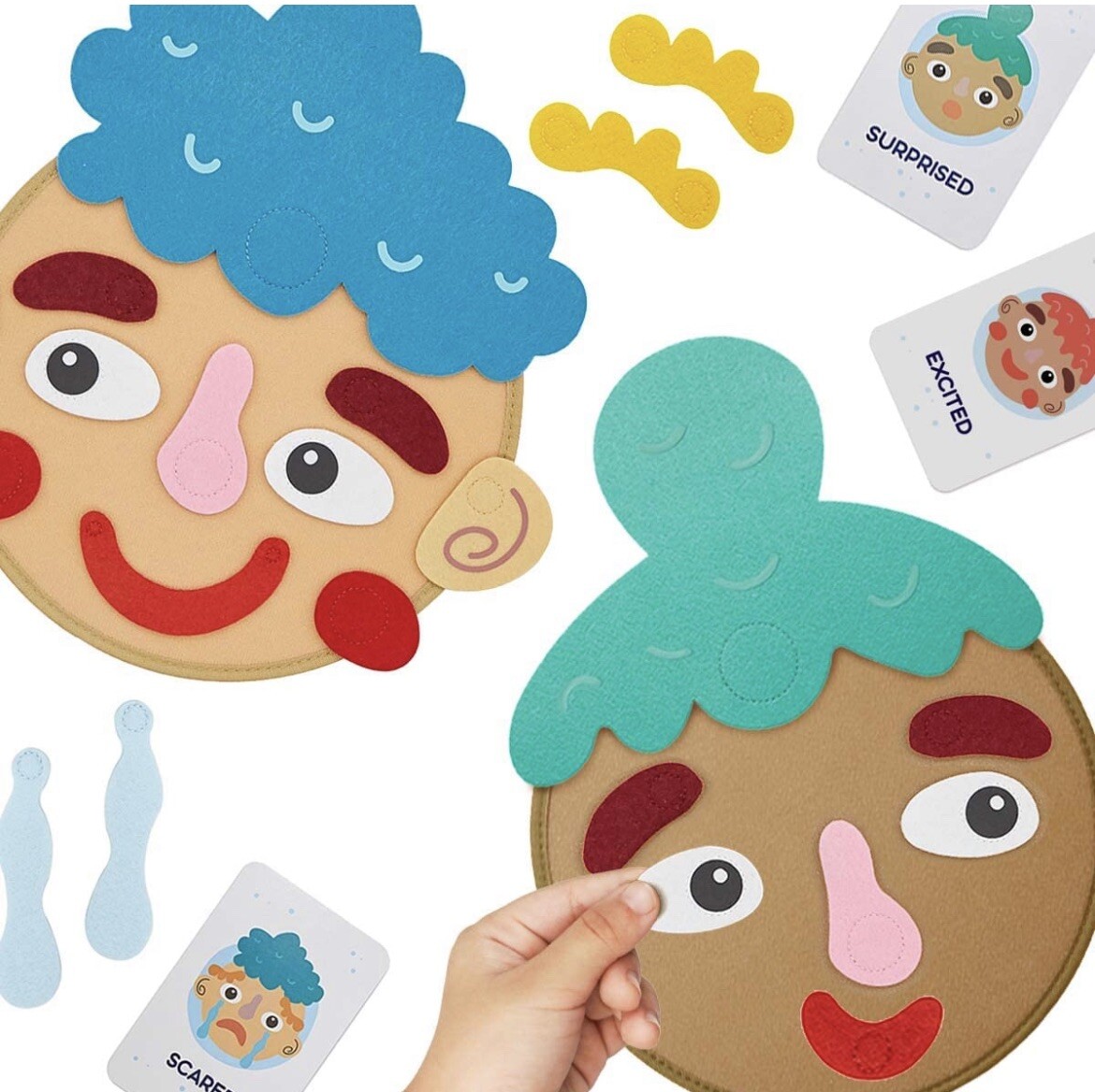 Social Emotional Game for Kids – Make Faces & Describe Feelings 9 Flashcards