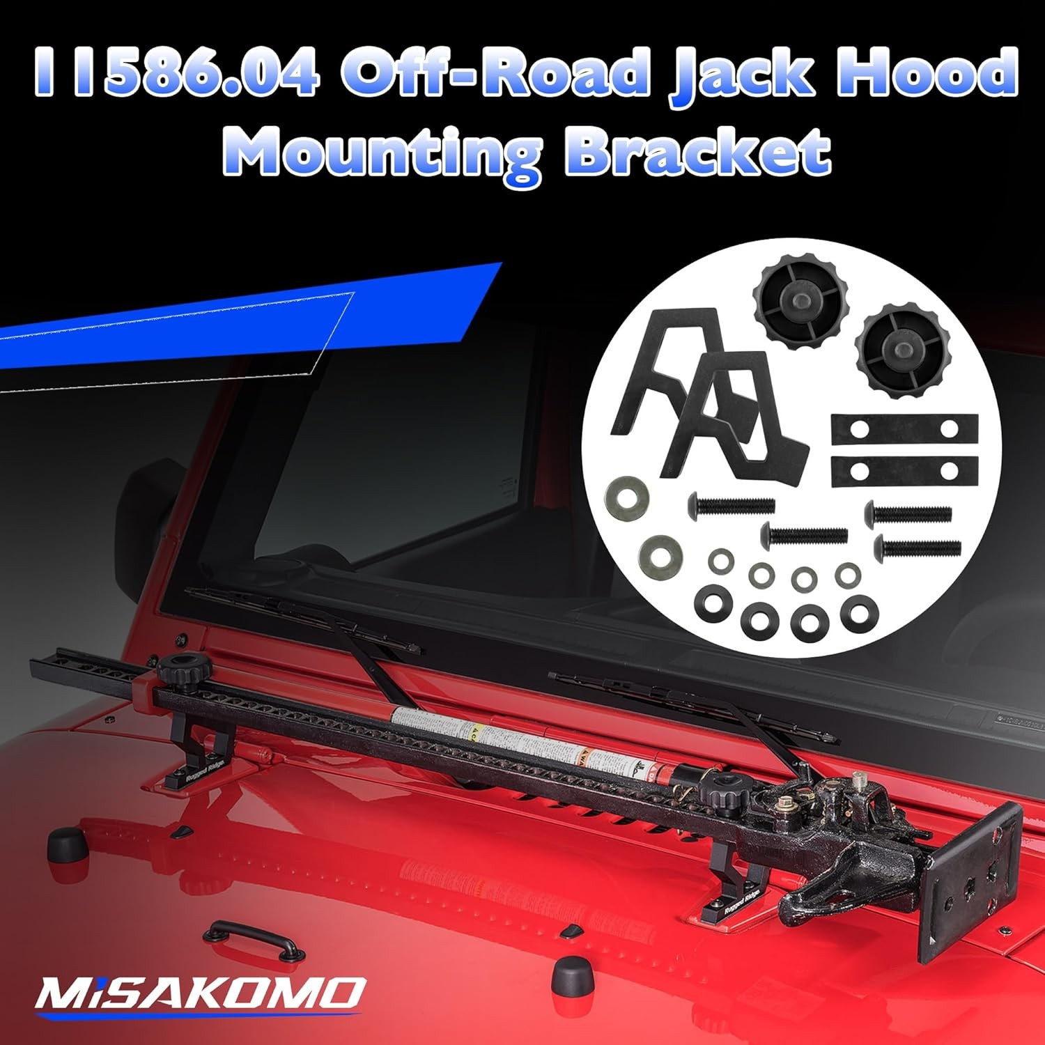 High Lift Jack Mounting Bracket, 11586.04 Off-Road Jack Hood Mounting Bracket
