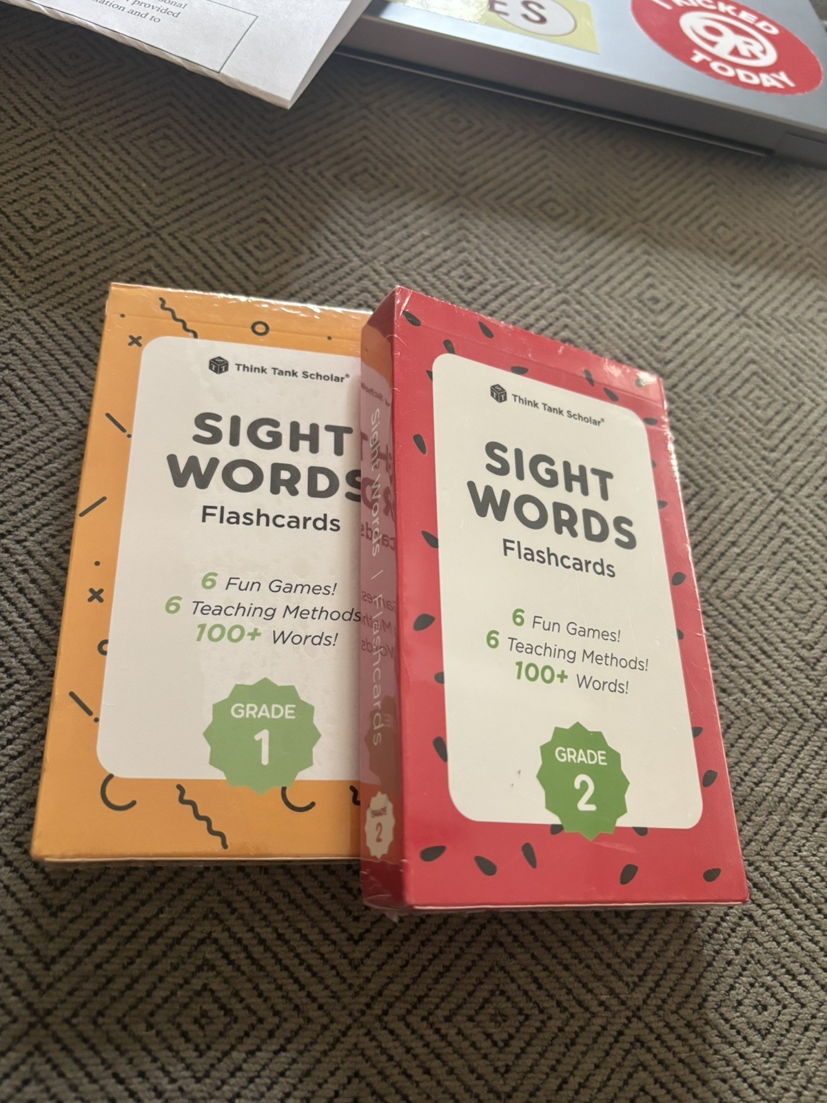 Sight Words Flash Cards by Think Tank Scholar-2 packs, Grades 1 & 2