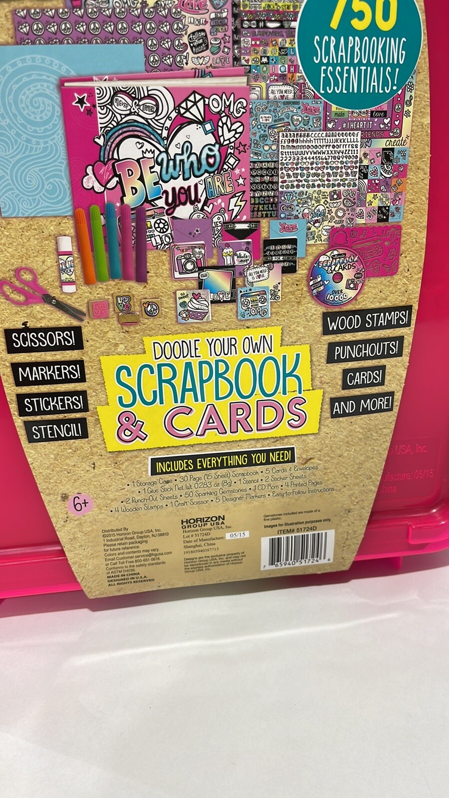 Your Décor Doodle Your Own Scrapbook & Cards Age 6+ DIY w/ Plastic Case NEW