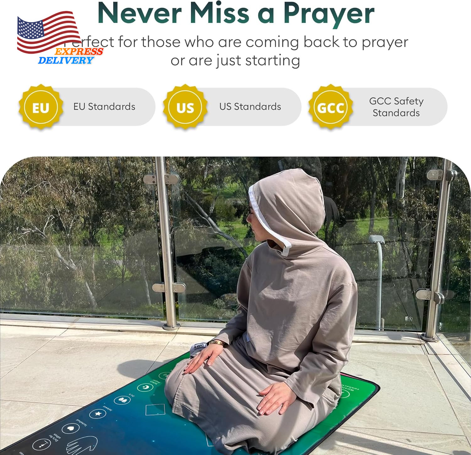 Salah Mat Interactive Prayer Mat & Reverts Learning Surahs Salah Duas & More