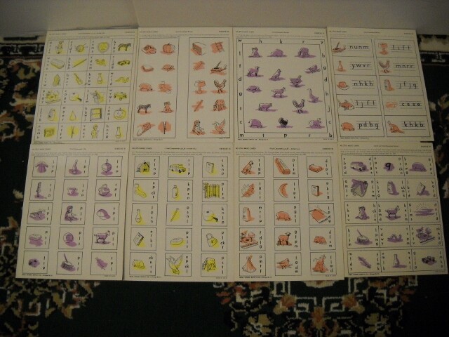 Vintage Ideal Magic Cards Initial & Final Consonants 20 Laminated 2-Sided Cards