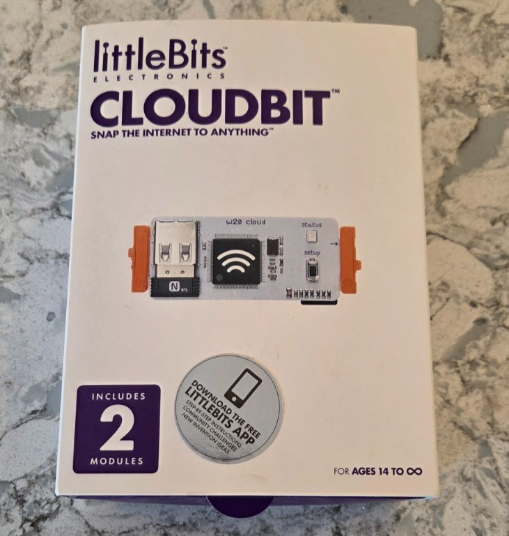 New Little Bits Electronics Cloudbit RadioShack 2 Modules Snap Internet Anything