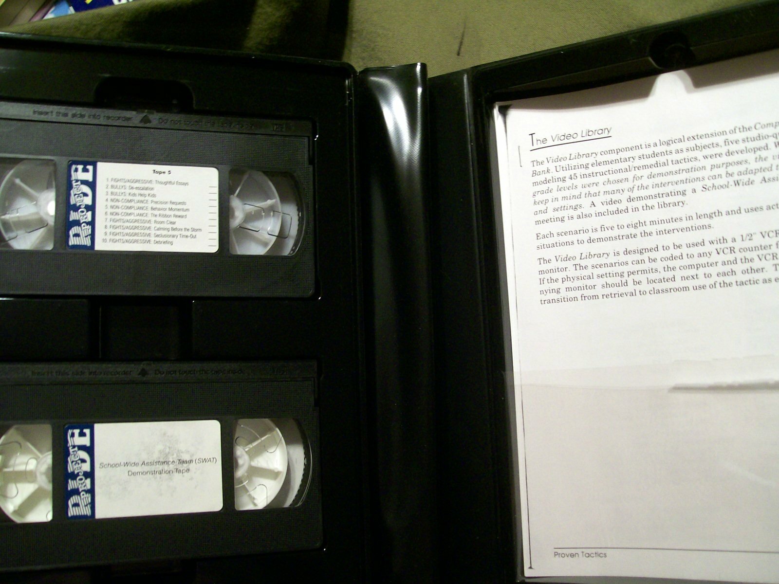 Project RIDE Program Materials Elementary Version (6 VHS) Designed Program