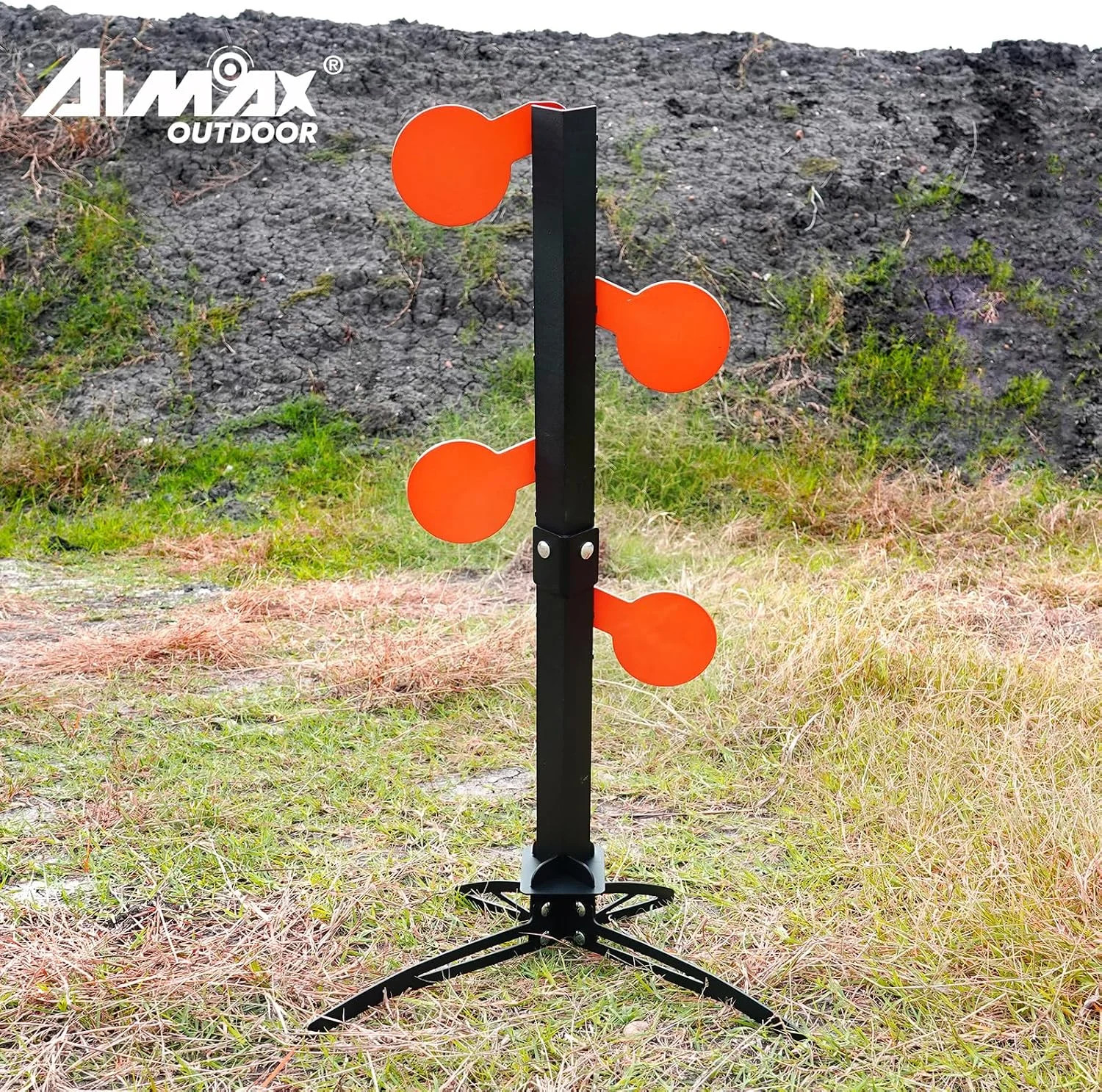 AR500 Dueling Tree Target Kit, 4-Piece 1/4″ Thickness Steel Paddles for .22 Rimf