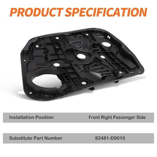 82481-D9010 Front Right Passenger Side Power Window Regulator with Panel