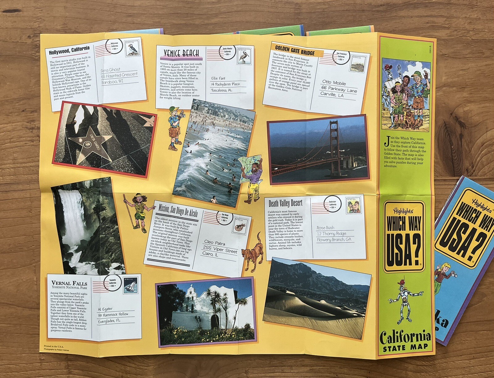 Highlights Which Way USA? State Maps Fun Facts 1999 Educational Collectible
