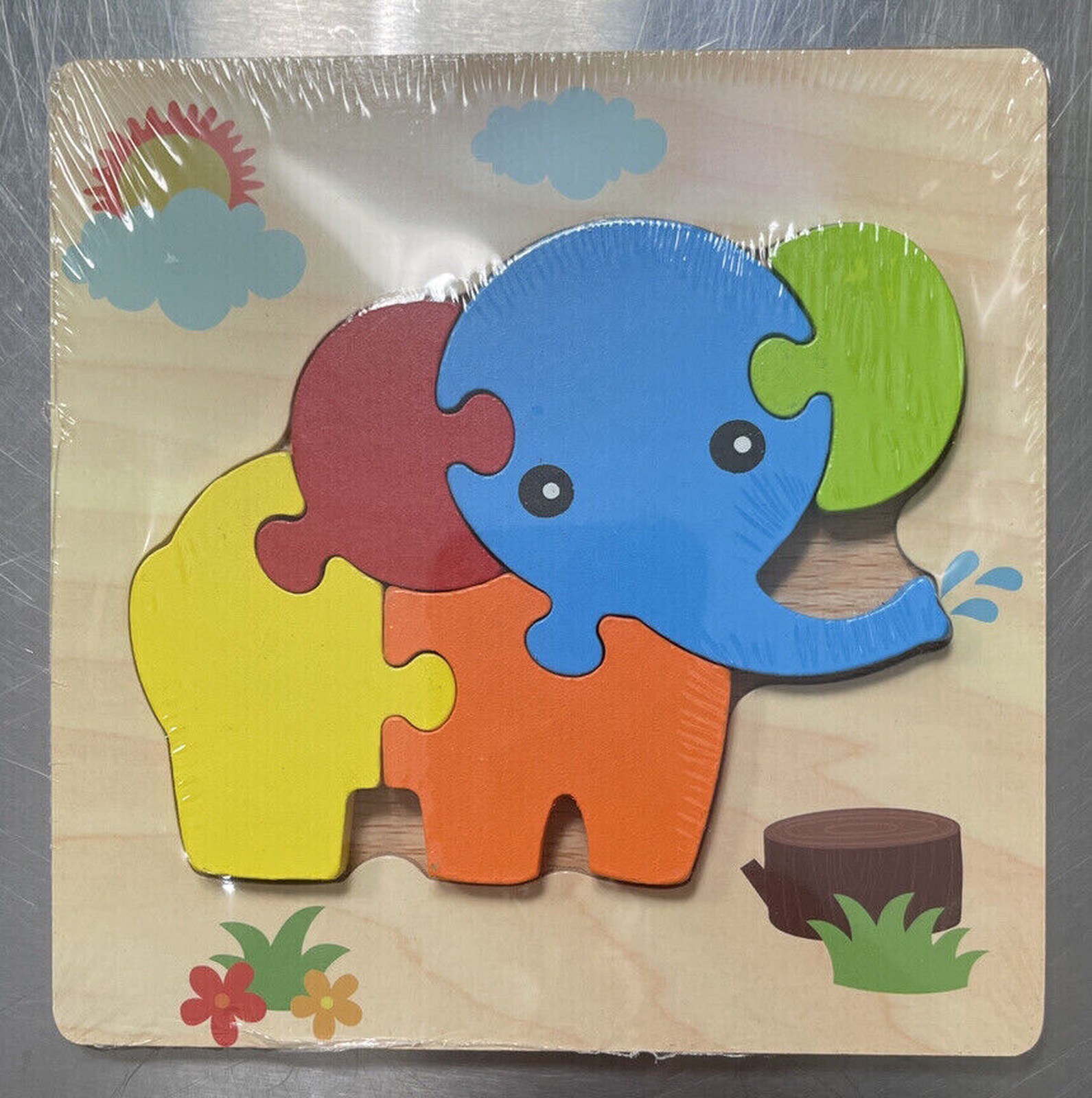 Wood Educational Colorful Animal Puzzles Learning Frog,Fish,Hippo,Elephant New