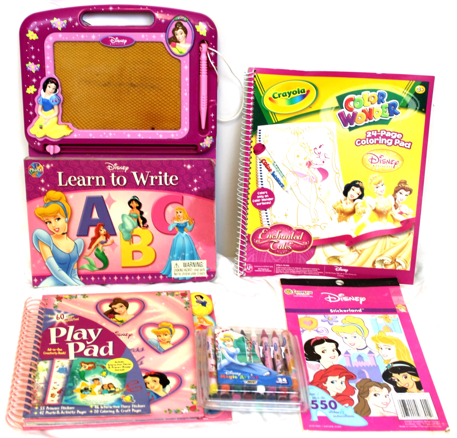 Disney Princess Activity Set Learn Write Color Wonder Crayons Play Pad Stickers