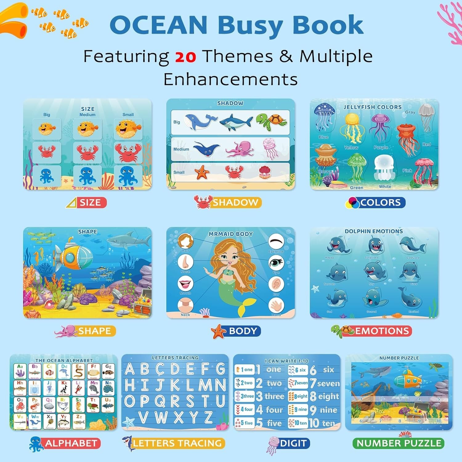Preschool Busy Book for Toddlers Montessori Educational Learning Activity 3+