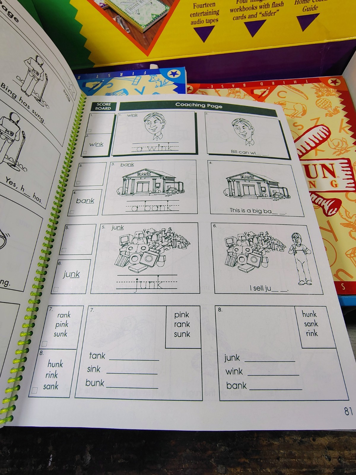 Learn to Read Program by Educational Insights 4+ Home Run School Workbooks Tapes