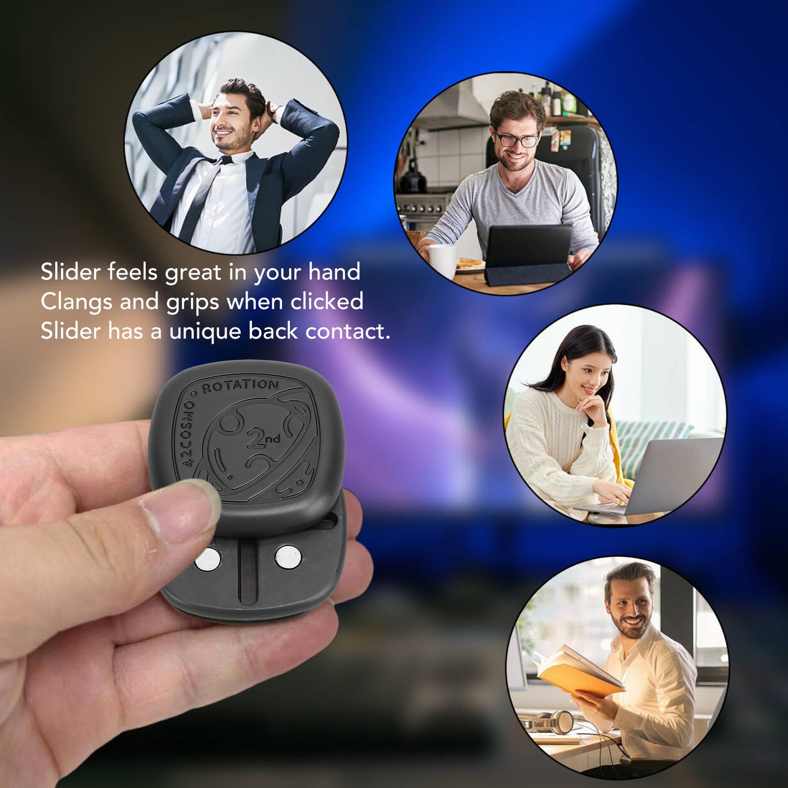 Fingertip Slider Four Way Rotating Push Card Metal Magnetic Fingertip Slider