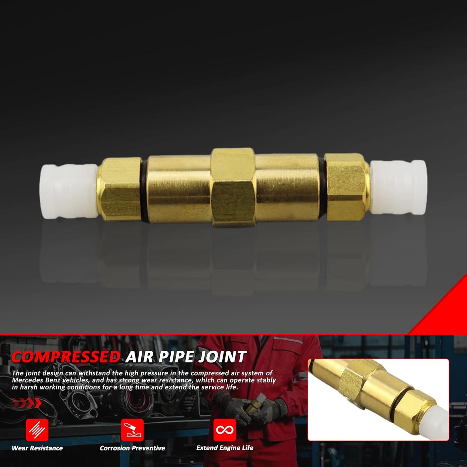 5PCS Compressed Air Pipe Connector Air Damping Trachea Joint 1995-2023 For