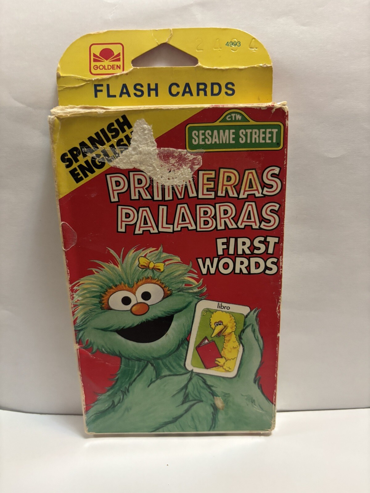 Vintage Sesame Street Flash Cards FIRST WORDS Spanish English Muppets Rare HTF!