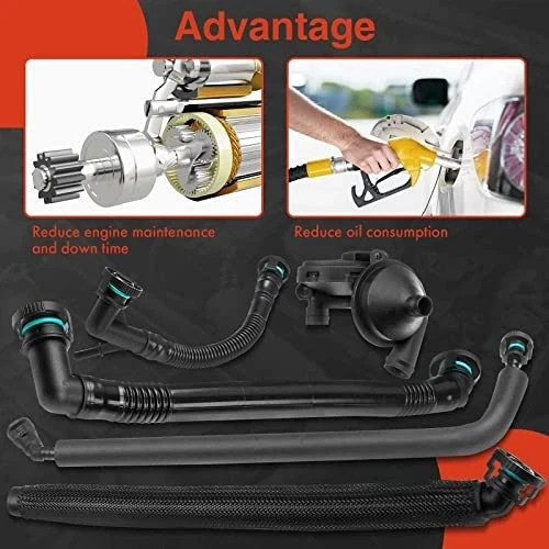 A-Premium 5 PCS Crankcase Vent Valve Breather Hose Kit (PCV) Ventilation