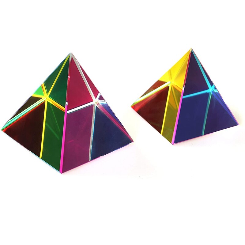 New Optical Prism Pyramid Beautiful Decorations 50mm Christmas Cmy Cube Gift
