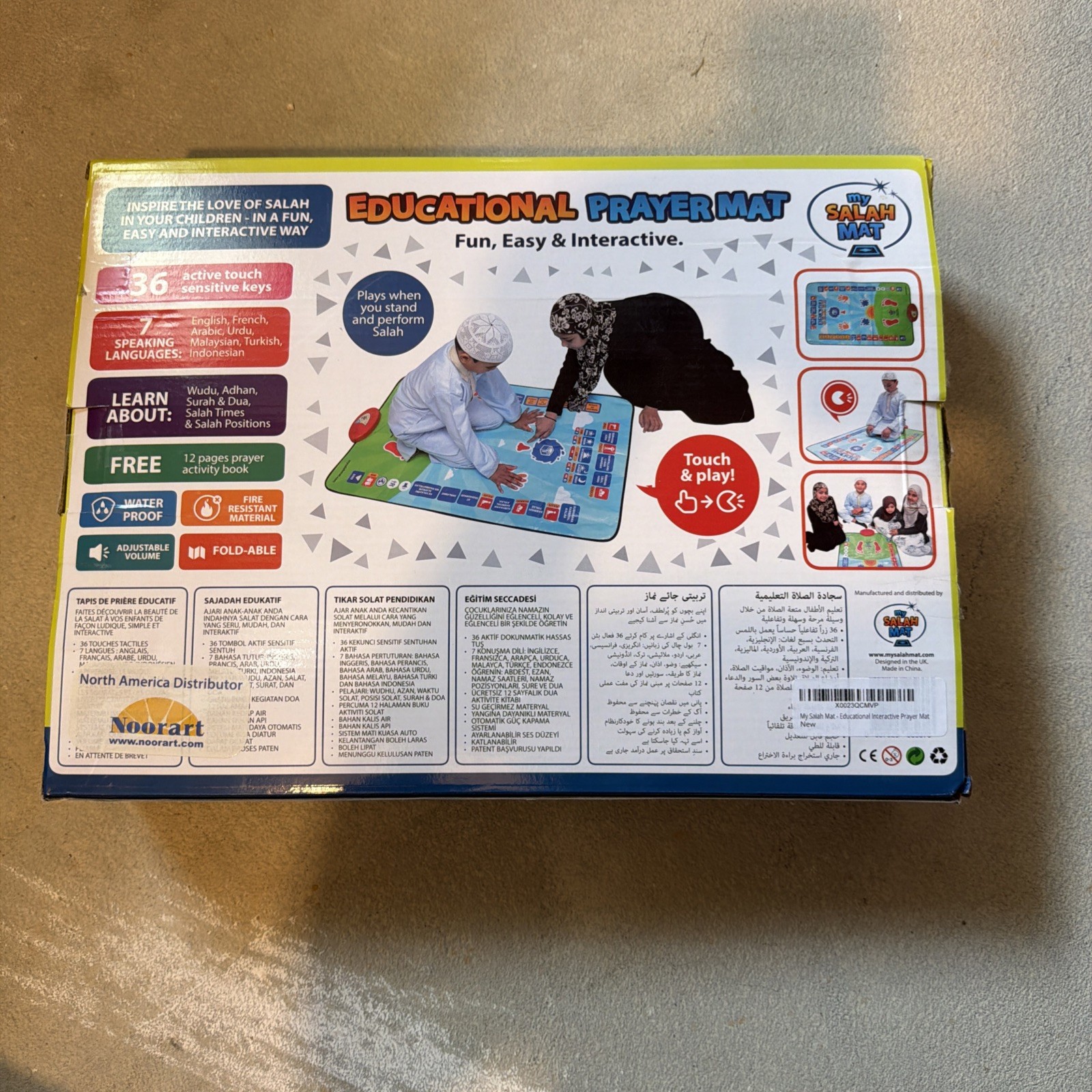 My Salah Mat Educational Interactive Prayer Mat 15 LANGUAGES 36 INTERACTIVE
