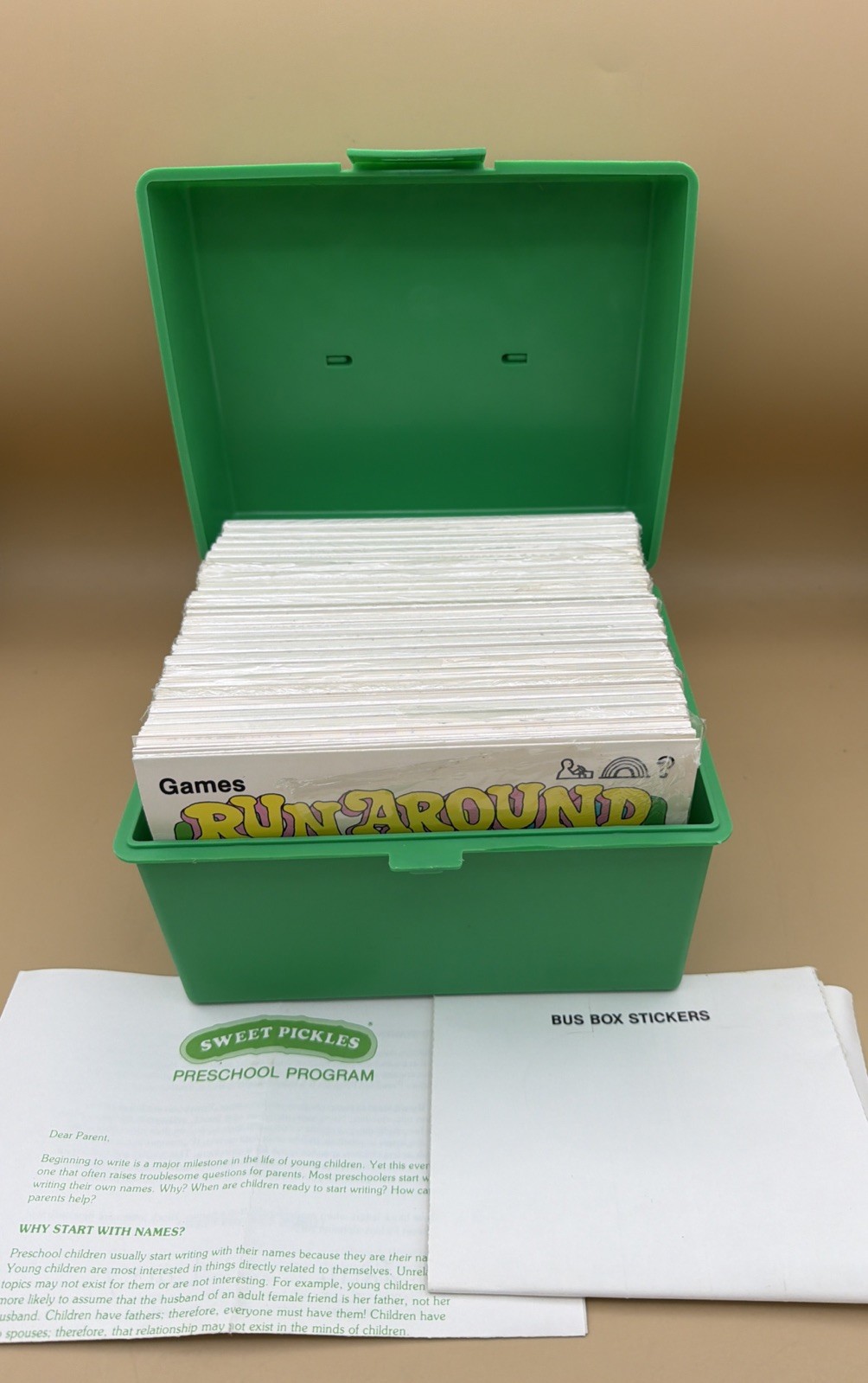 VTG Sweet Pickles Preschool Program Learning Case Activity Bus Full w/ Cards NEW