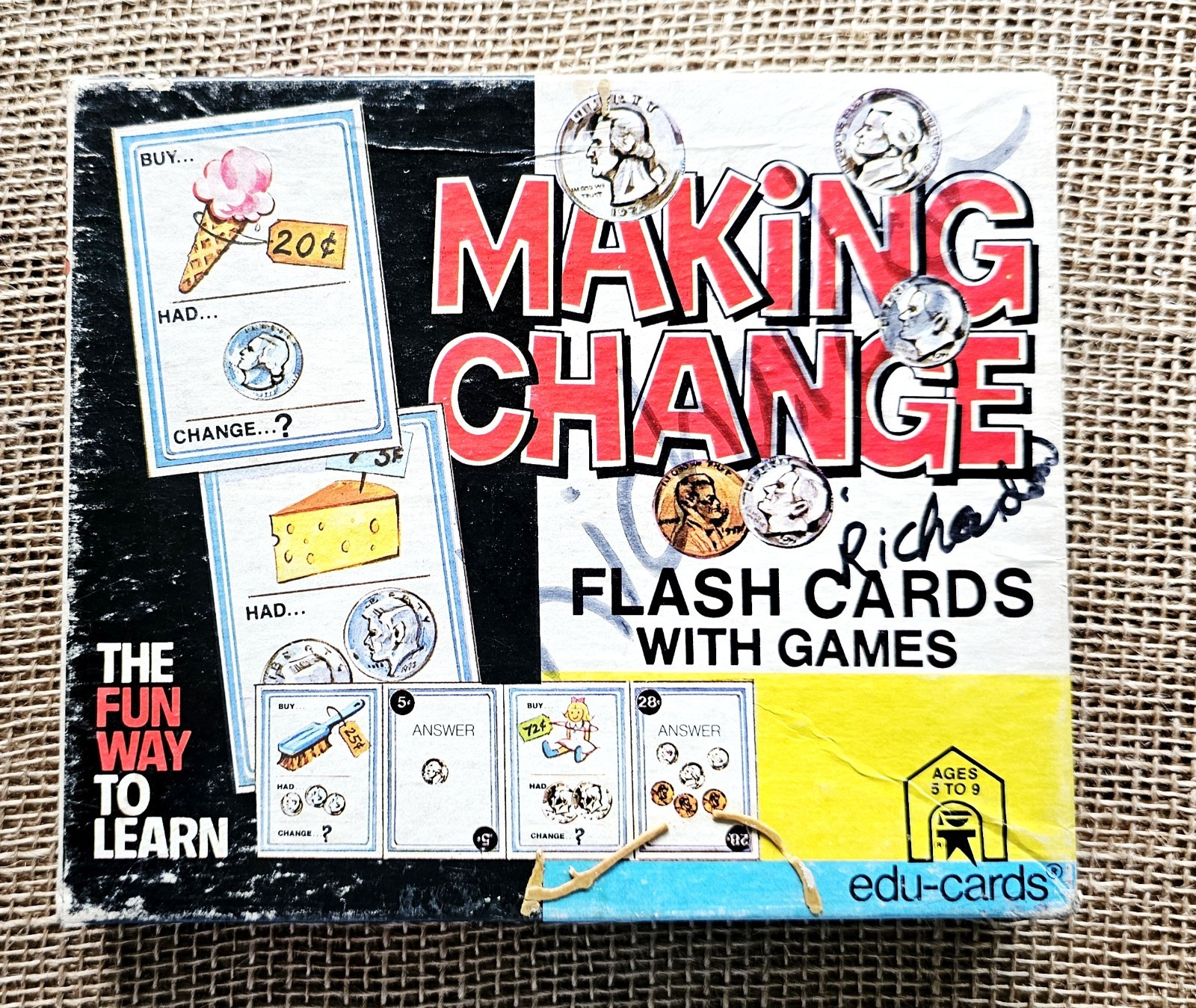 Vintage 1977 Making Change 35 Flash Cards EDU #246 Binney & Smith