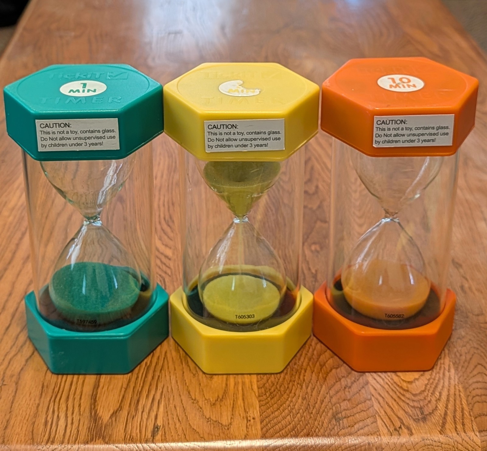 Tickit Hourglass Sand Timers Set of 3 Educational Learning Tools