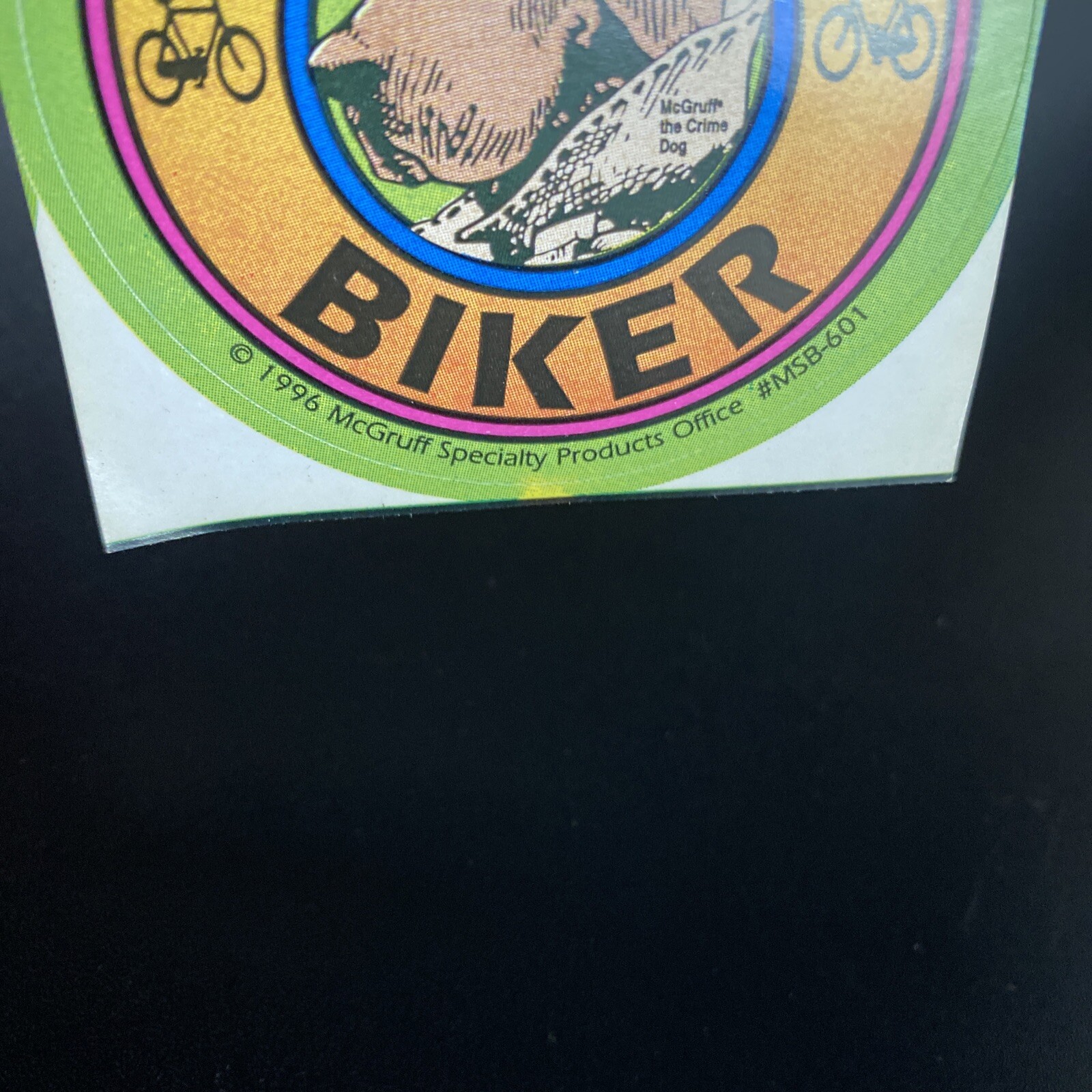 RARE! Vintage Discontinued ￼MCGRUFF JR THE CRIME FIGHTER Safe Biker STICKER NEW