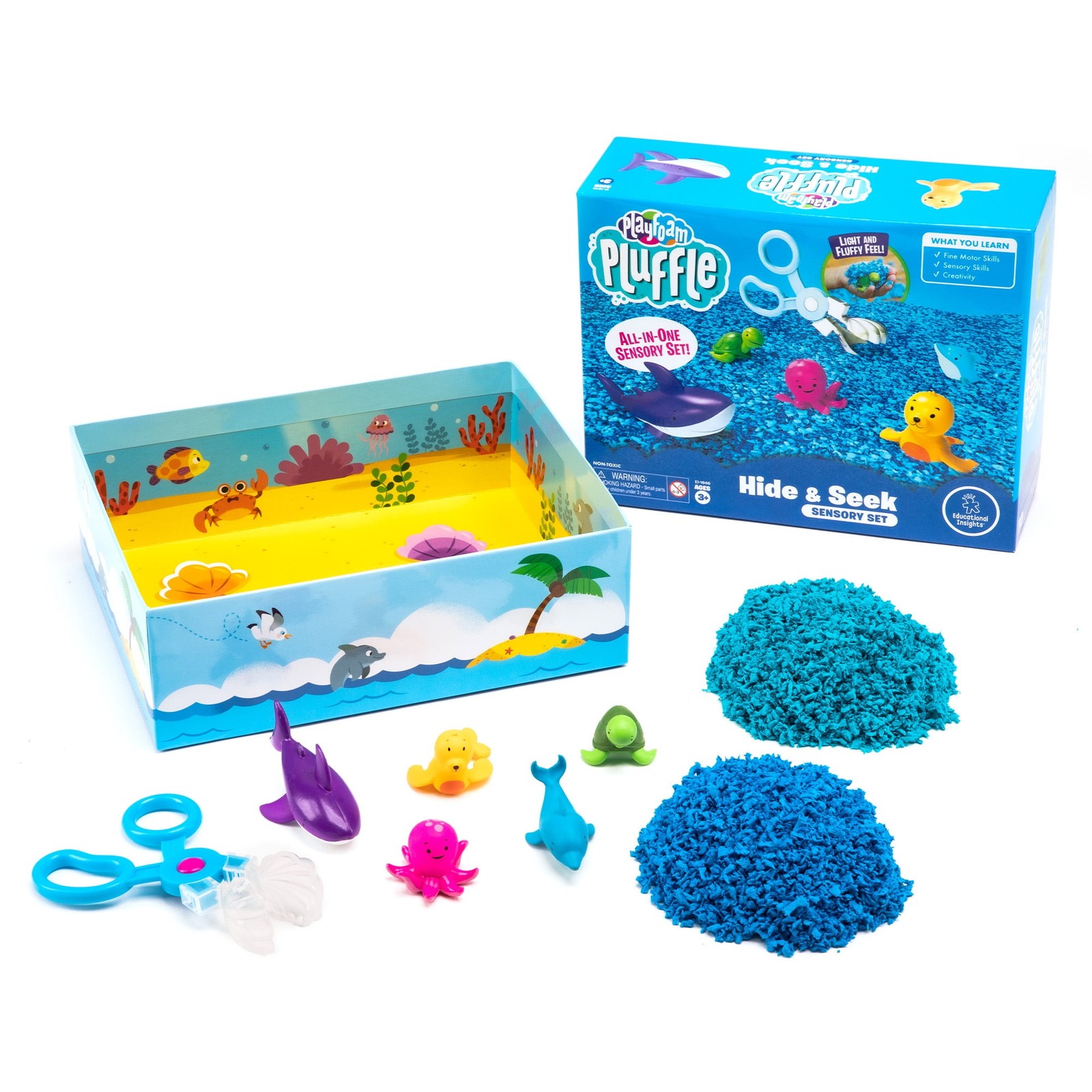 Educational Insights Pluffle® Ocean Sensory Set, Foam Slime Sensory Bin Filler