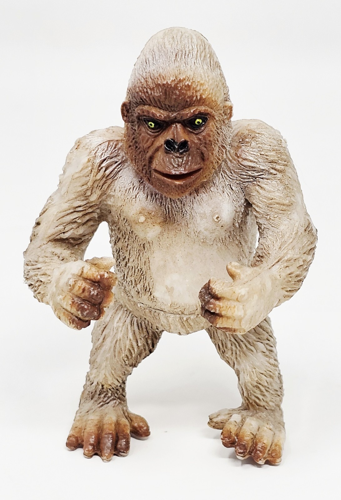 Albino Gorilla Ape White Plastic Toy Animal Vintage Realistic Educational 2.5″