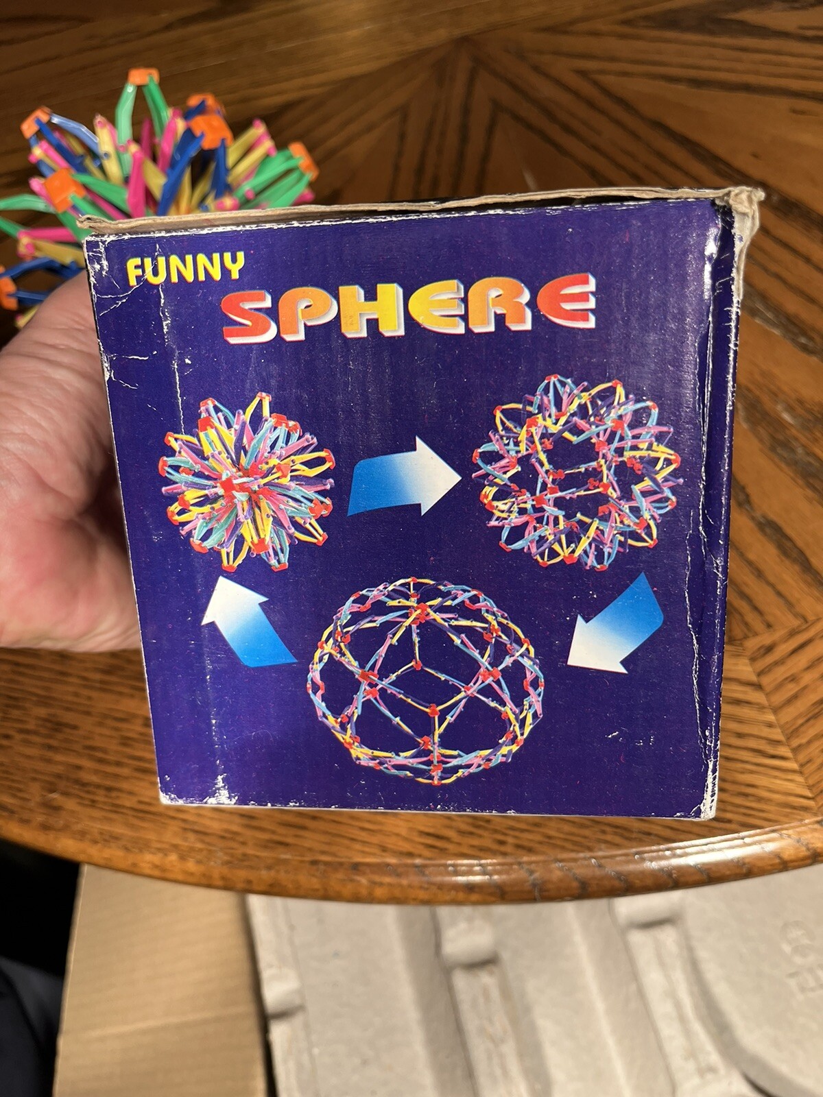 Funny Sphere Transforming Globe Toy In Box, Magically Unfolds, Rainbow Colored