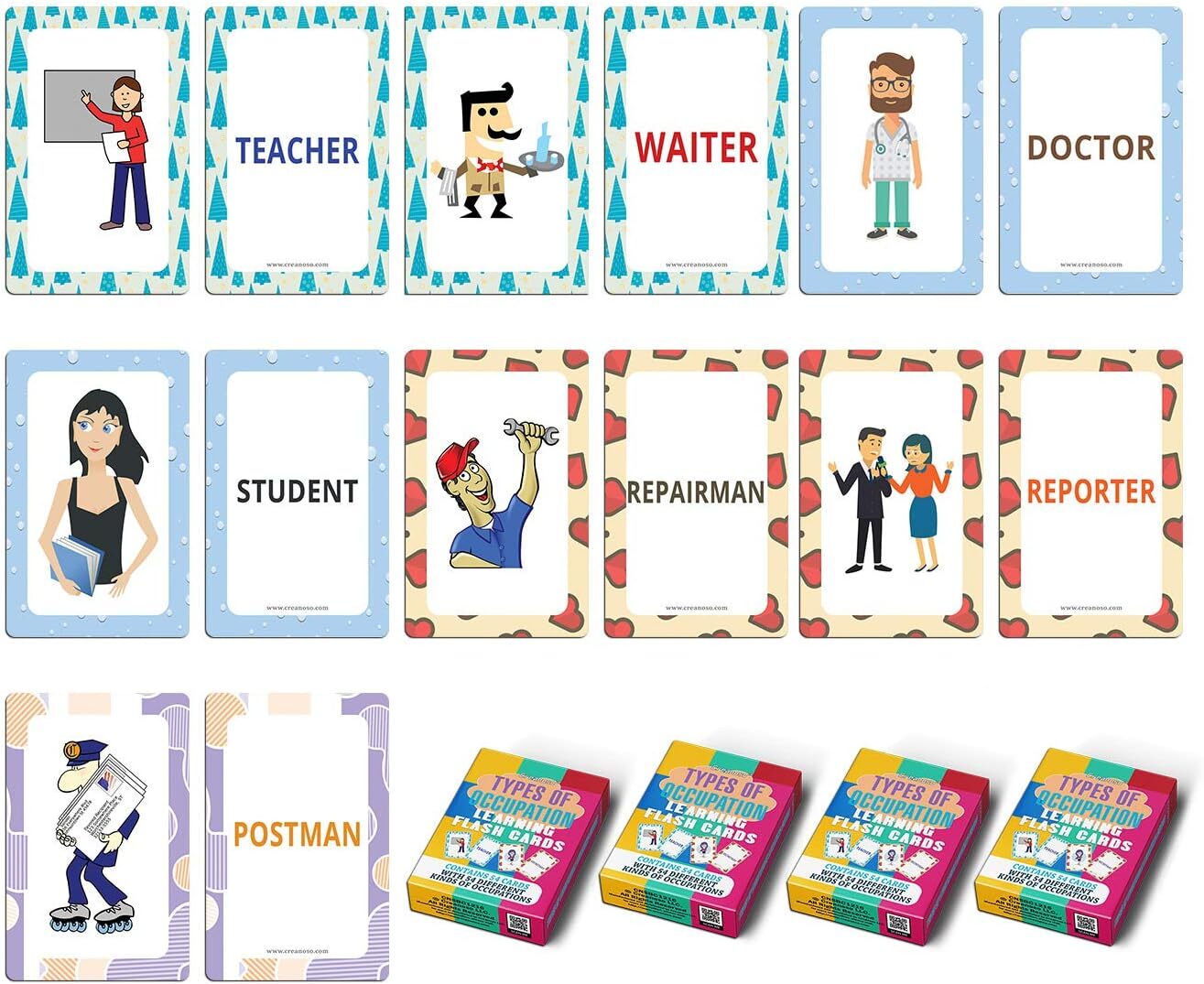 Types of Occupations Learning Cards (4-Deck)