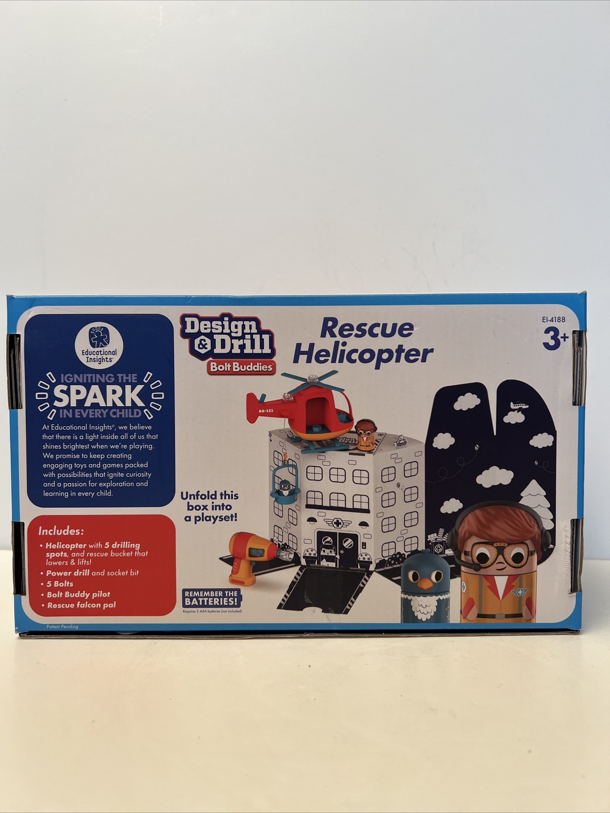 Design & Drill Bolt Buddies Rescue Hellicopter Educational Insight NEW