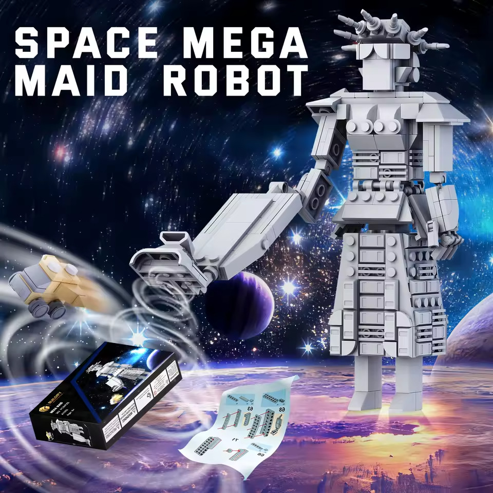 Spaceballs Mega Maid Robot Building Blocks Set, Classic Nostalgic Battle Mech Mo