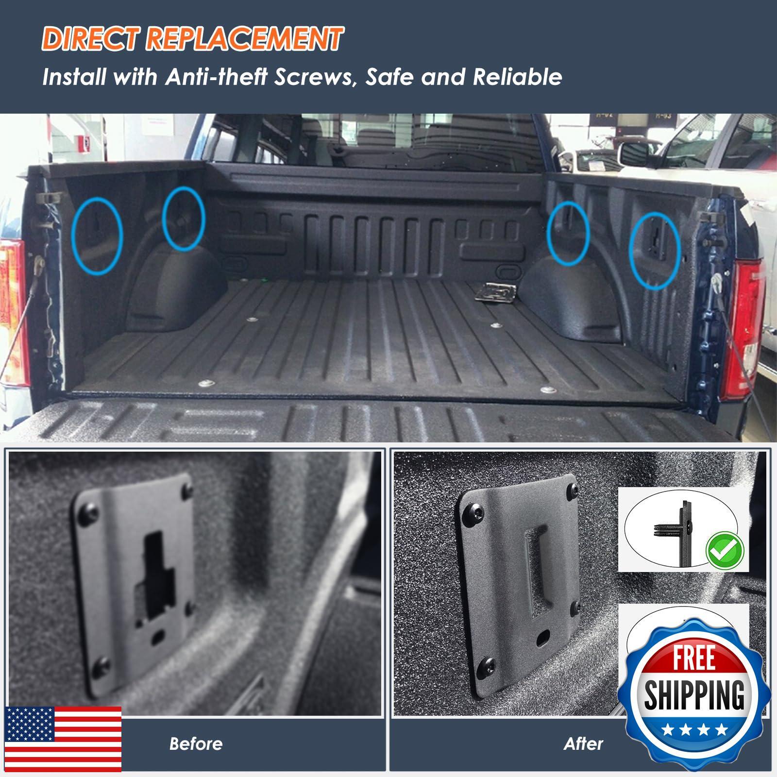 4 Pack Truck Bed Tie Down Anchor Boxlink E Port Bracket Plates Compatible wit