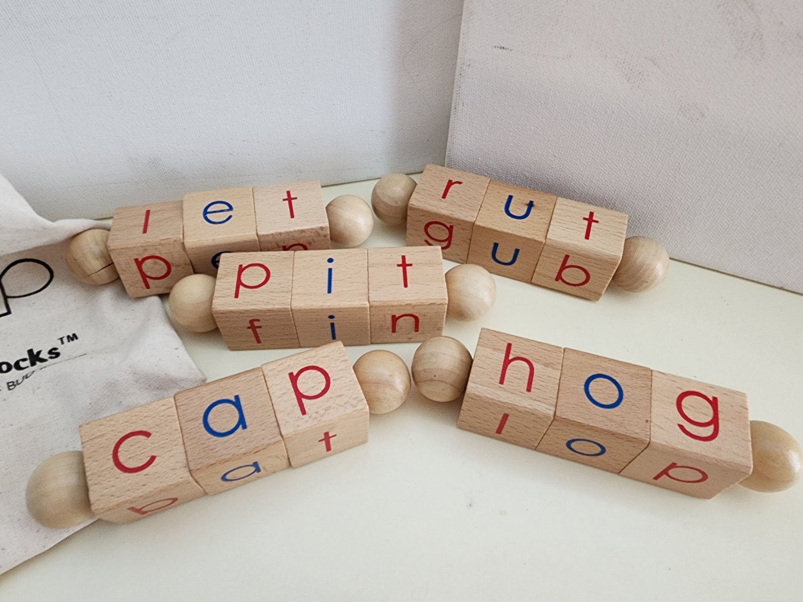 LITTLE BUD KIDS Spin-and-Read Phonetic Reading Blocks Set for New Readers