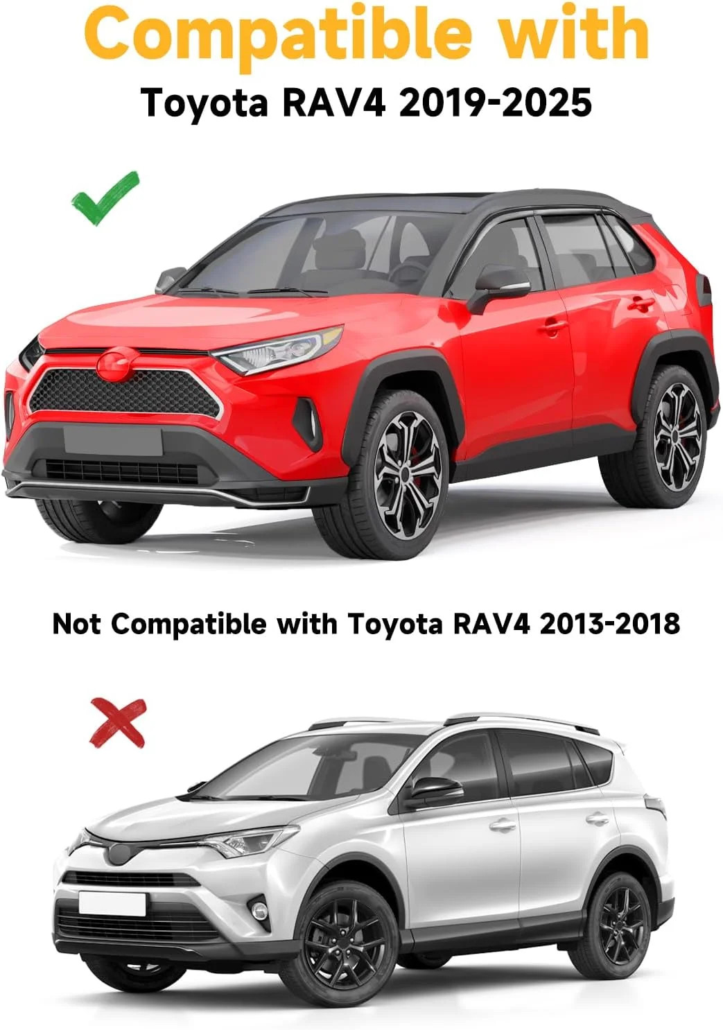 Tape-On 6pcs Rain Guards Window Visors Fit for Toyota RAV4 2019 2020 2021 2022 2
