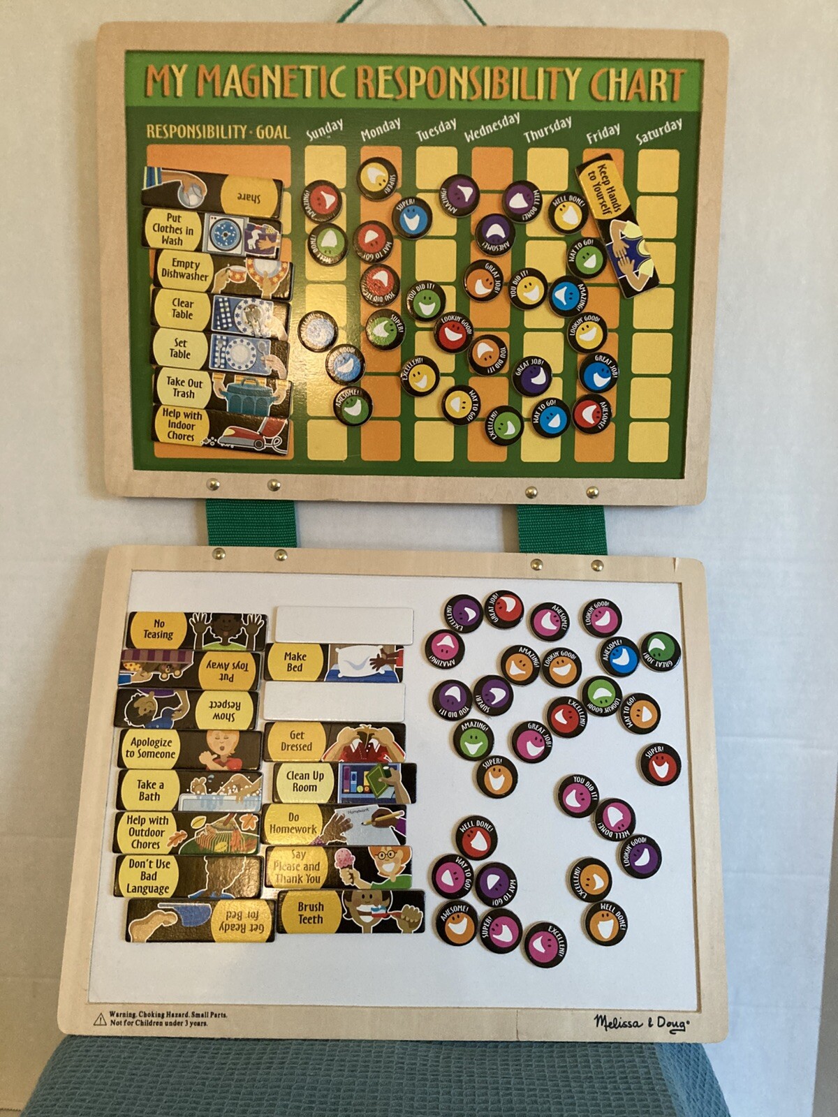 Melissa And Doug My Magnetic Responsibility Chart Kids Educational Organize A18