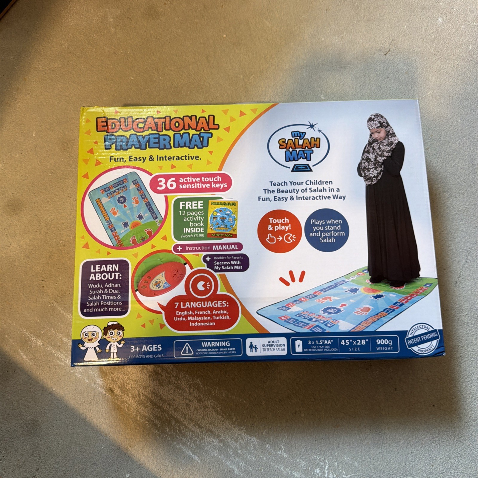 My Salah Mat Educational Interactive Prayer Mat 15 LANGUAGES 36 INTERACTIVE