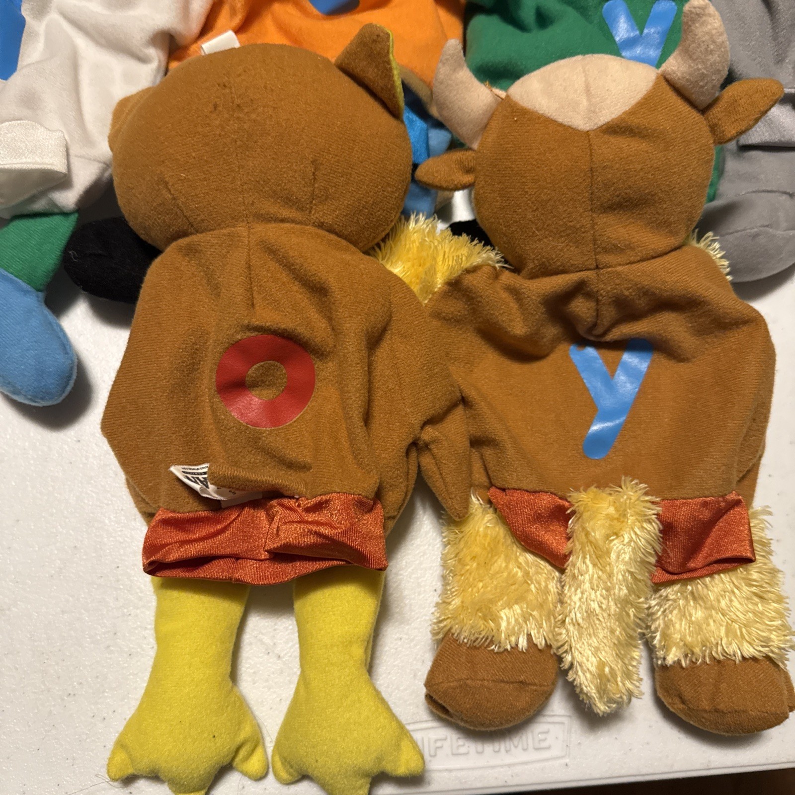 Lot of 11 Kaplan Early Learning Letter Alphabet Animal Job Plush Hand Puppets