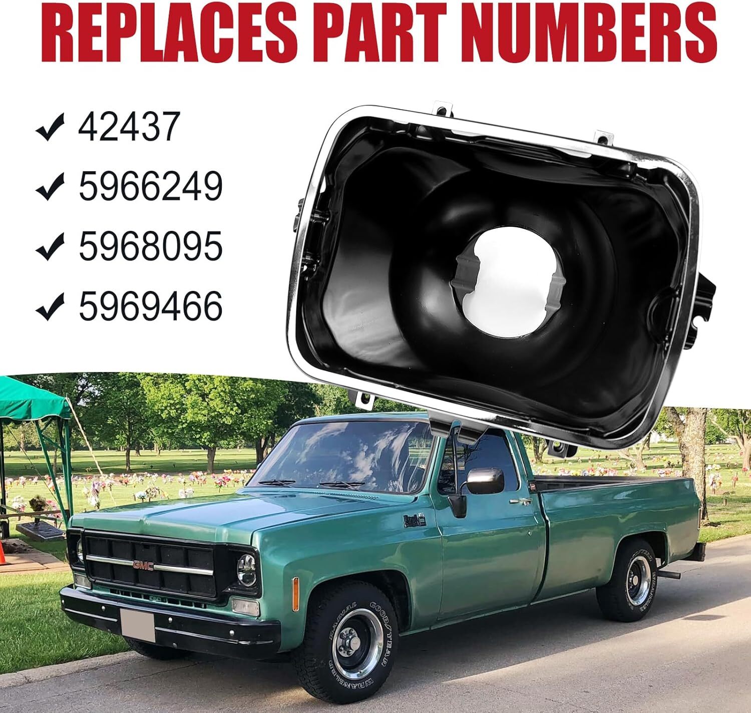 2PCS Headlight Bucket Kit, 5X7 Headlight Mounting Compatible with Chevy Express
