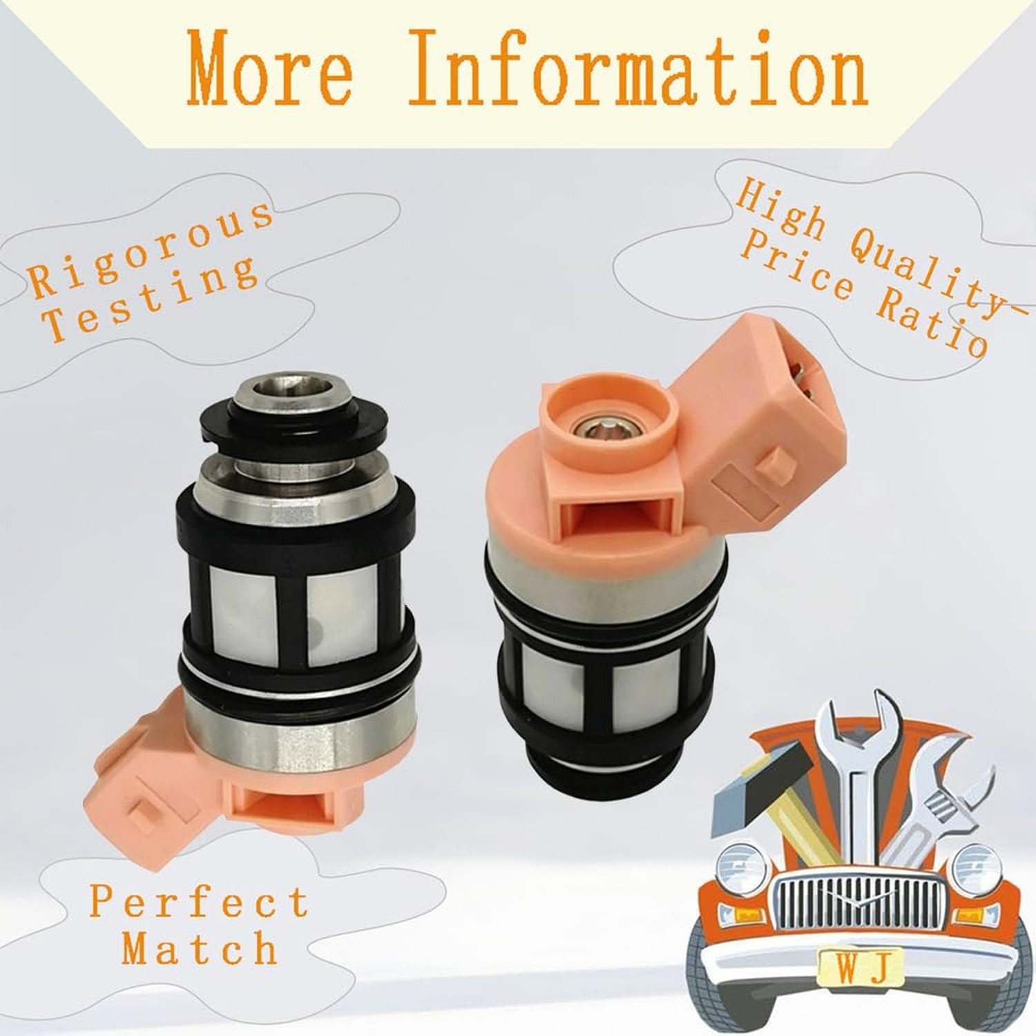 Fuel Injectors 1 Hole 6PCS Compatible with Nissan 1990-2005 16600-88G10 | Com…