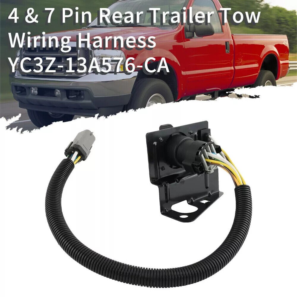 4 & 7 Pin Trailer Tow Wiring Harness Plug Fit for 1999-2001 Ford F250 F3
