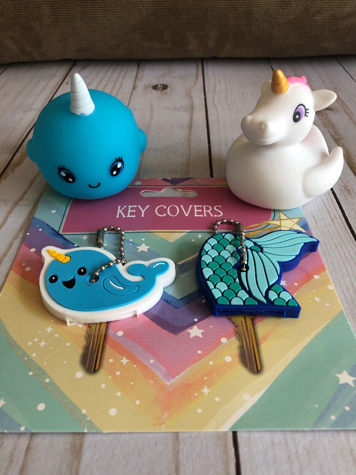 Narwhal Unicorn Mermaid Stocking Stuffer Set Backpack Charms Key Covers Toys