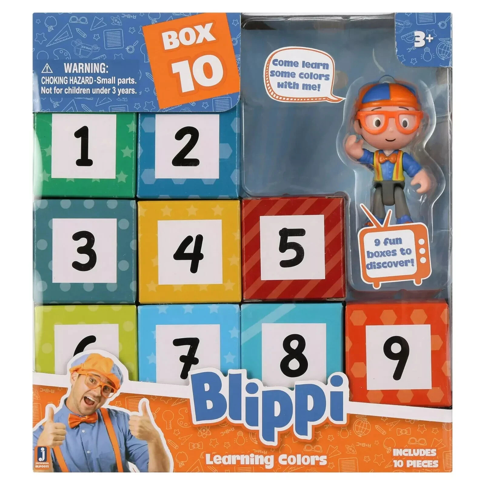 BLIPPI SURPRISE BOXES LEARNING COLORS FIGURE PLAYSET *DISTRESSED PKG