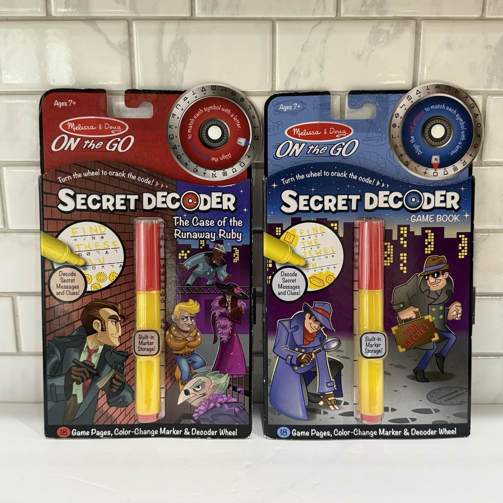 Lot of 2 NEW Melissa & Doug Secret Decoder On The Go – Game Book Runaway Ruby