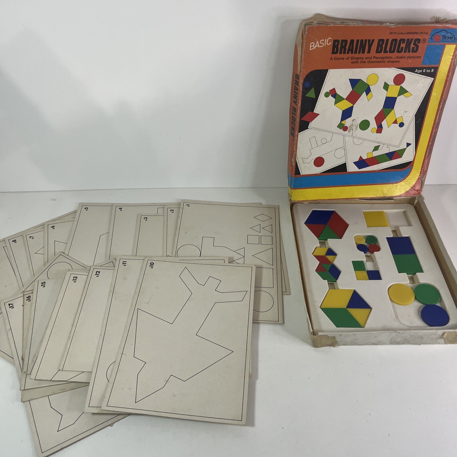 Vintage Brainy Blocks – Basic set – incomplete Orda 1977 Geometric Shape Game