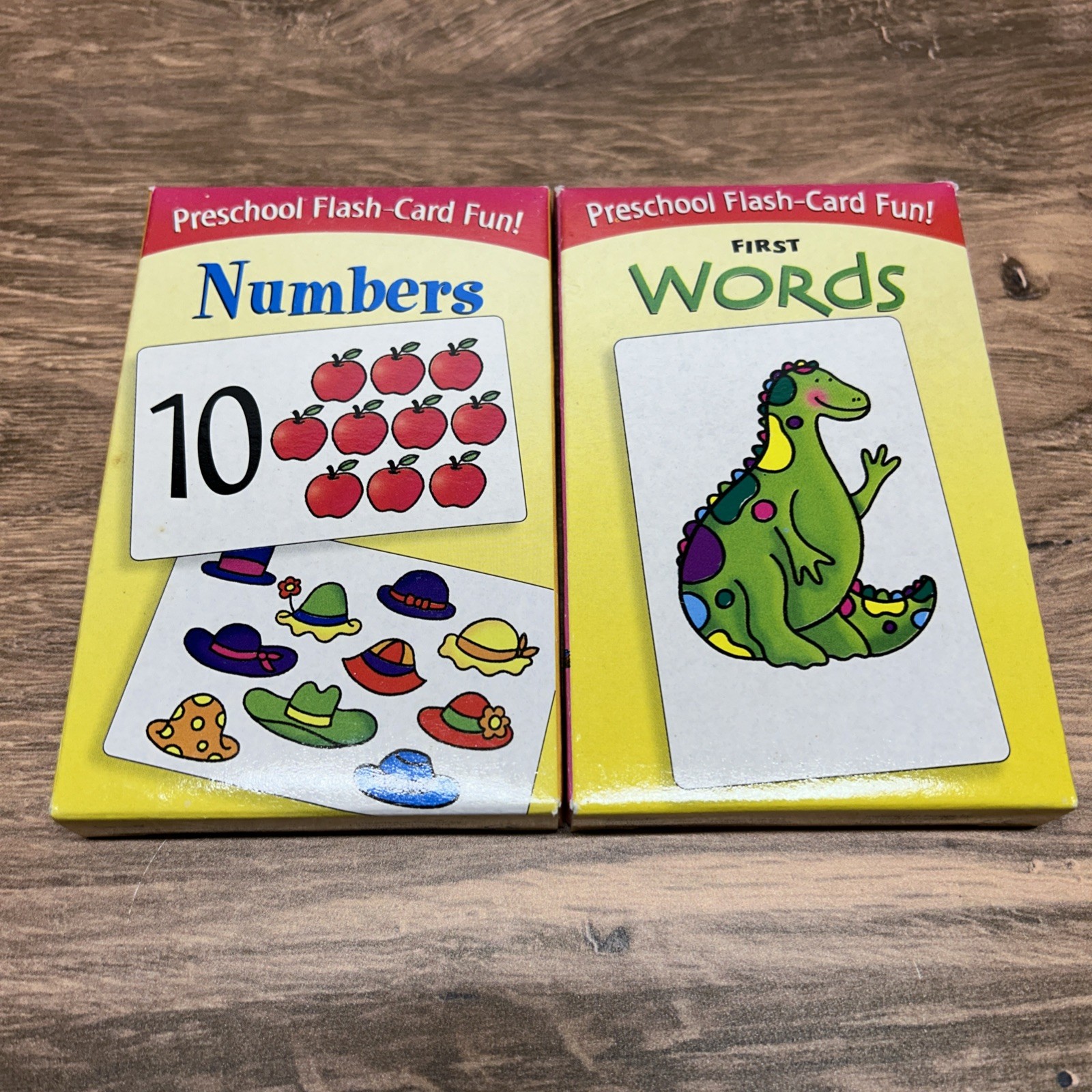 Preschool Flash Cards 4 Sets Coloring Shapes Numbers Words Vintage 2001 NEW